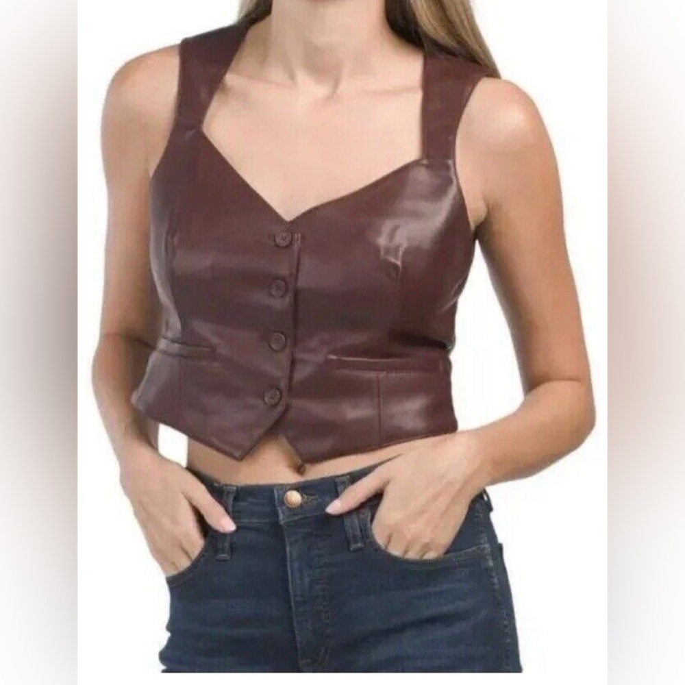 7 For All Mankind Medium Faux Leather Vest